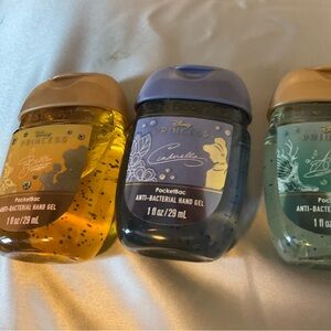 Bath and Bodyworks three Disney Princess Belle Ariel pocketBac hand gel New